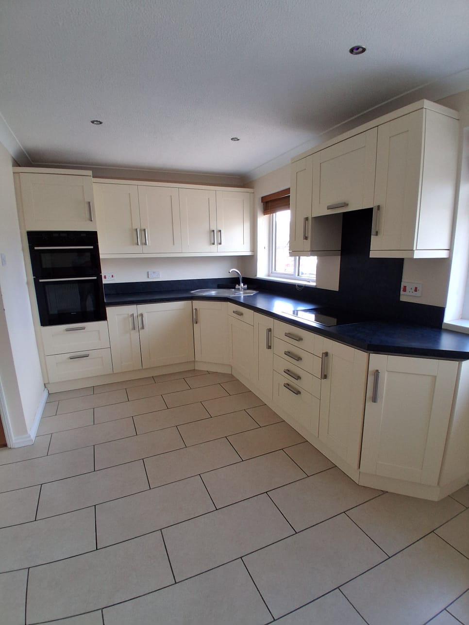 Kitchen floor tiles after deep cleaning